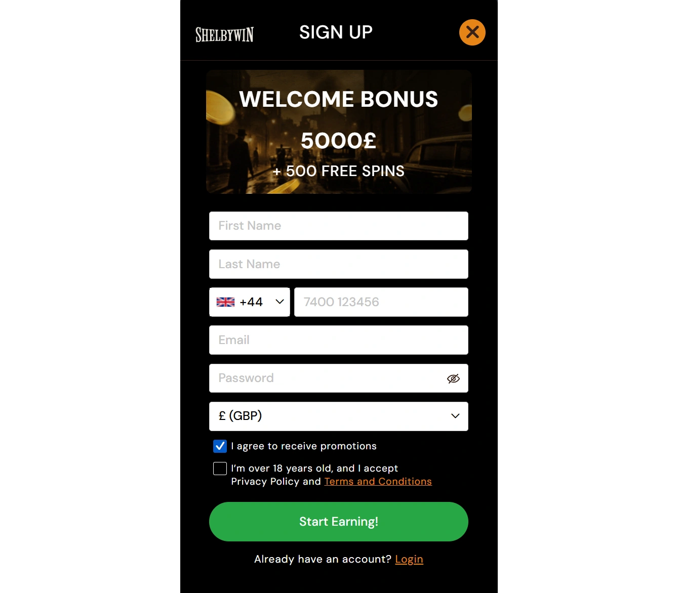 ShelbyWin Casino Sign Up and Login